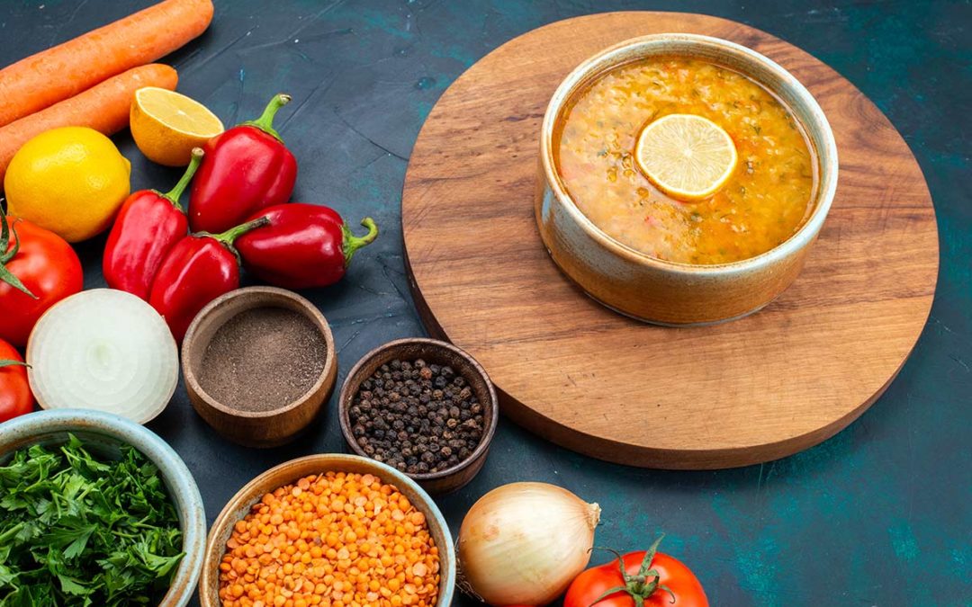 Un potage Coloré et Complet Aux Lentilles Corail & Légumes