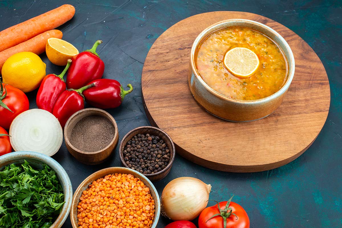 Potage aux lentilles corail