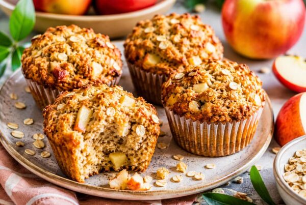 Muffins aux pommes et flocons d'avoine moelleux pour une collation anti coup de barre