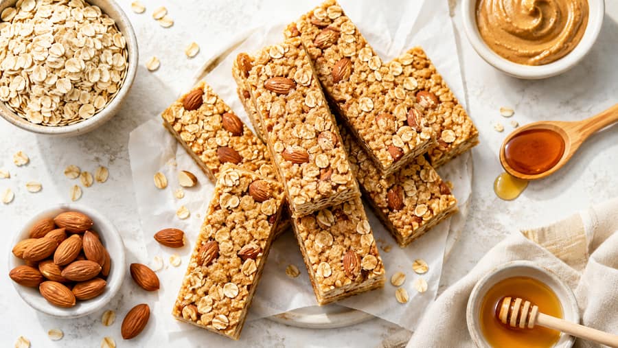 Barres de céréales maison à l’avoine et aux amandes